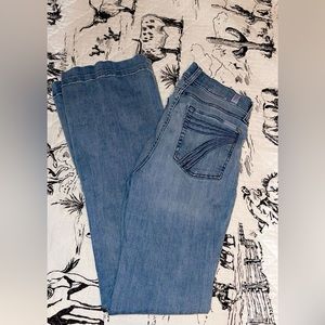 7 for all Mankind Dojo 26x34 stretchy mid rise/high rise light wash marble